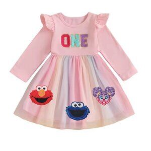 Elmo Dress Smash Cake First Birthday Cookie Monster Clothes Sesame Street Abby